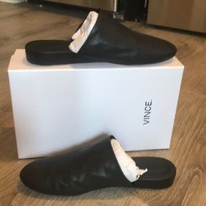 Vince Oren Black Leather Mules